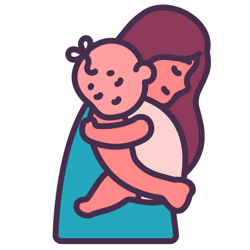 Mujer con bebé en postparto